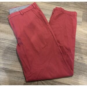 Brooks Brothers Clark Pants Mens 38x34 Nantucket Red Cotton Flat Front Chino